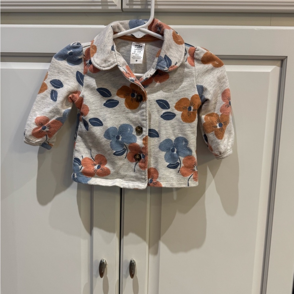 Child of Mine Floral Jacket - Cream, Orange, Blue